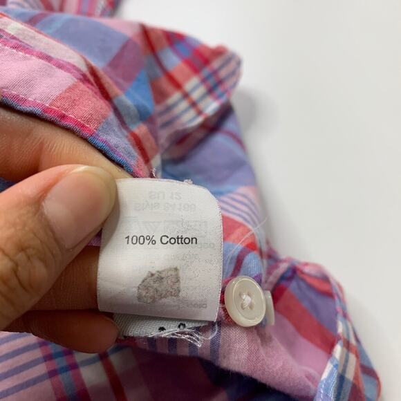 J Crew Shirt Mens L Pink Plaid Button Down Long Sleeve Tailored Woven Cotton - Picture 6 of 9